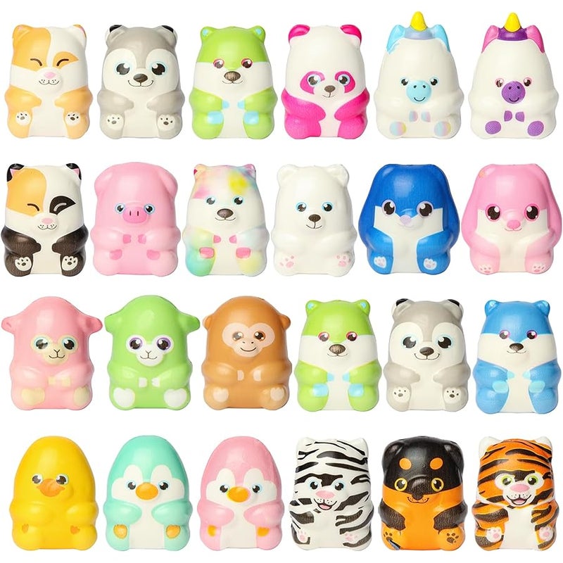 Aruytps 24 Pcs Animal Squishy Toys for Kids, Slow Rising Squeeze Stress Relief Toys, Kawaii Jumbo Squishies Party Favors for Boys Girls Goodie Bag Stuffers, Pinata Stuffers,Carnival Prizes,Classroom Rewards - Image 1
