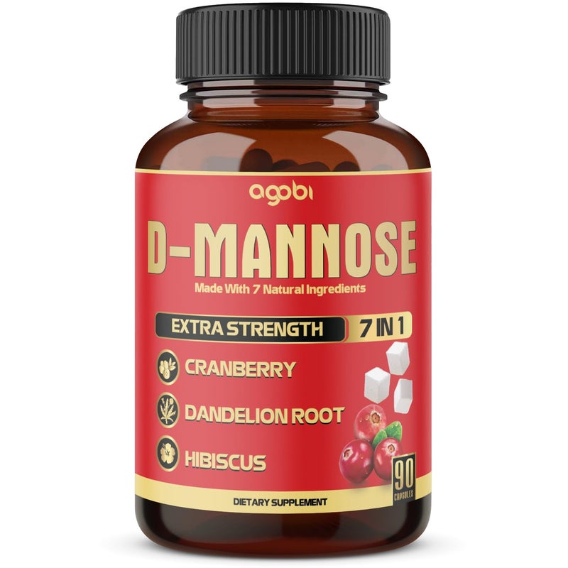 كبسولات DMannose مع 7 أعشاب مع التوت البري والهندباء والكاكاؤ والعديد من المكونات لدعم طرد الشوائب وصحة المسالك البولية 90 كبسولة نباتية إمداد لمدة 3 أشهر
