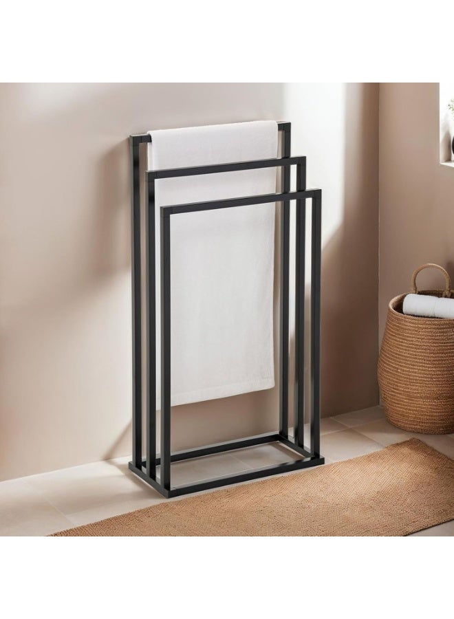 Beauenty Metal Hand Towel Stand with 3 Towel Bars, Black - Image 2