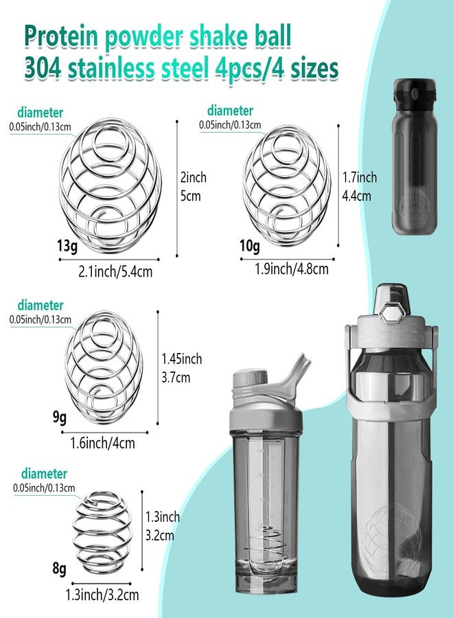 eispap Shaker Balls, 4PCS 304 Stainless Steel Mixing Balls for Protein Shakes Formula, Blender Balls for Mixer Bottles 4 size - Image 2