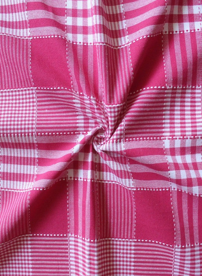 Airwill 100% Cotton Checkered Pattern 2 Seater Square Table Cover Sized, 36x36 inches (Pink, Pack of 1) - Image 2