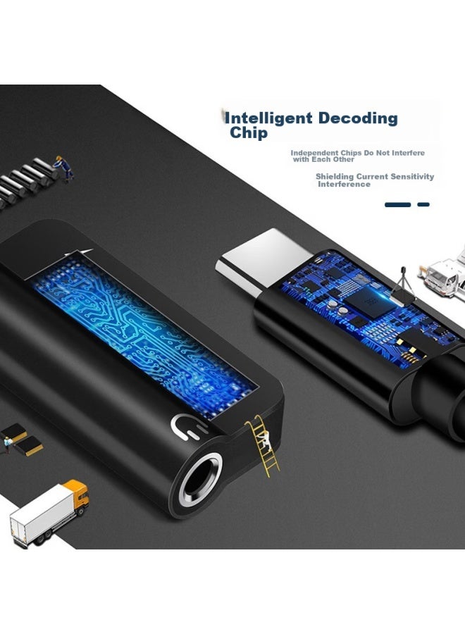 Stiger Type-c To 3.5mm Headphone Adapter, Audio Cable Converter, Two-in Converter, Compatible With Huawei P50/mate40pro/xiaomi 13/12/11 - Image 5