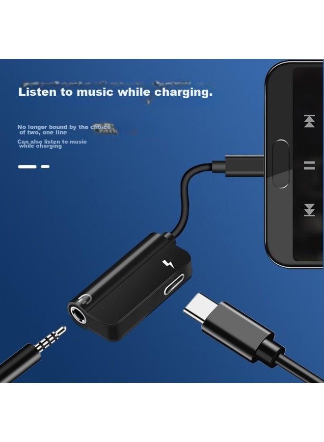 Stiger Type-c To 3.5mm Headphone Adapter, Audio Cable Converter, Two-in Converter, Compatible With Huawei P50/mate40pro/xiaomi 13/12/11 - Image 2