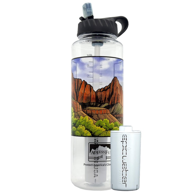 Epic Water Filters Nalgene OG Water Bottle with Filter, USA Made, BPA Free, Removes 99.99% Tap Water Contaminants, Forever Chemicals, Access Fund 24, 48 oz - Image 1