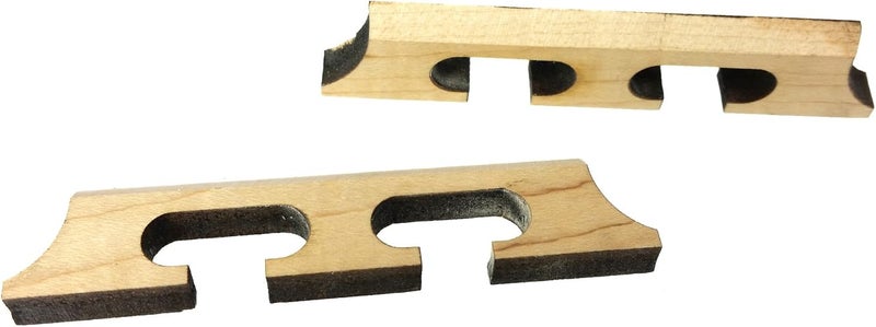 C. B. Gitty Laser-cut Hardwood Bridge Blanks for Cigar Box Guitars - Choose Style, Wood and Quantity! (Large Banjo (2-pack), Maple) - Image 1