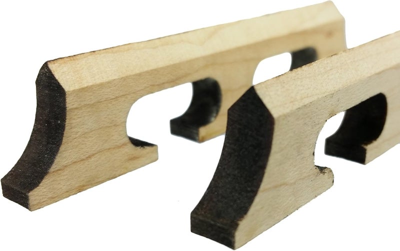 C. B. Gitty Laser-cut Hardwood Bridge Blanks for Cigar Box Guitars - Choose Style, Wood and Quantity! (Large Banjo (2-pack), Maple) - Image 2