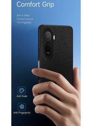 غطاء لهاتف شاومي ريدمي A7 برو 5G 2026 بطبعة ألياف الكربون TPU - أسود - view 2