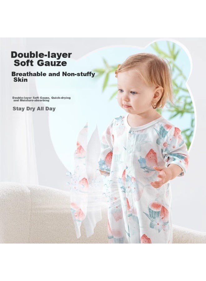 Beptides Beipesi Baby Clothes, Summer Thin Romper, Infant Back Mesh Breathable, Three-quarter Sleeve, Air Conditioning Suit, Pajamas - Image 4