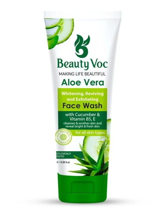 BeautyVoc BeautyVoc Aloe Vera Face Wash with Cucumber – Hydrating & Refreshing Cleanser for Soft, Glowing Skin, 100ml - Image 1