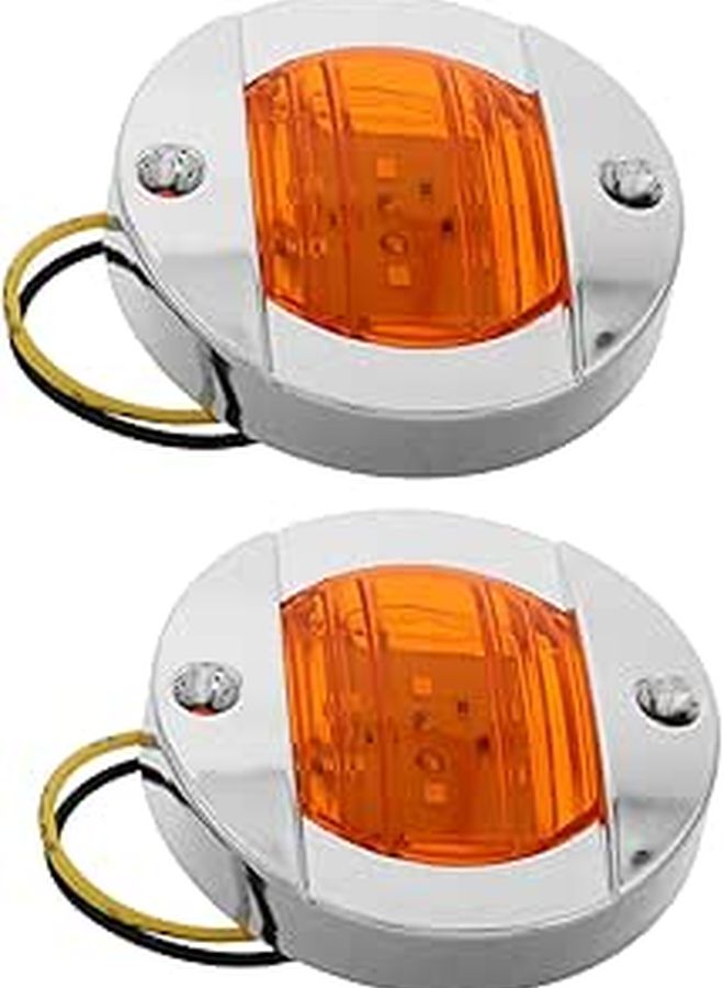 2Pcs Round LED Trailer Side Lights High Visibility Warning Lights Easy Installation - Image 1