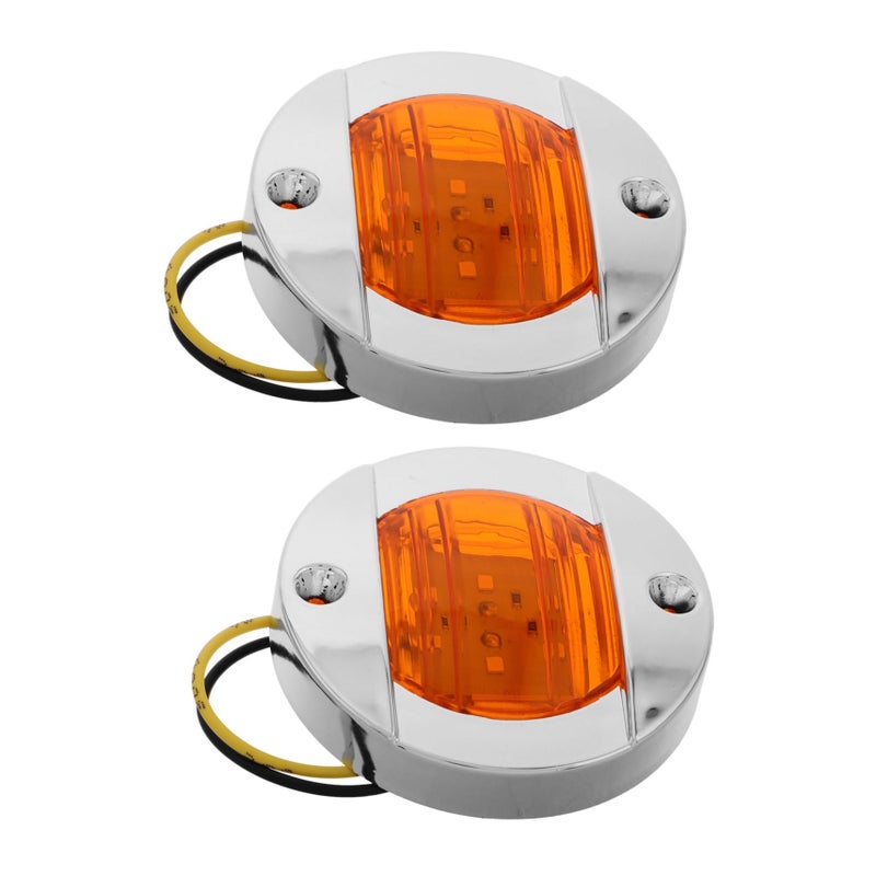 2Pcs Round LED Trailer Side Lights High Visibility Warning Lights Easy Installation - Image 2