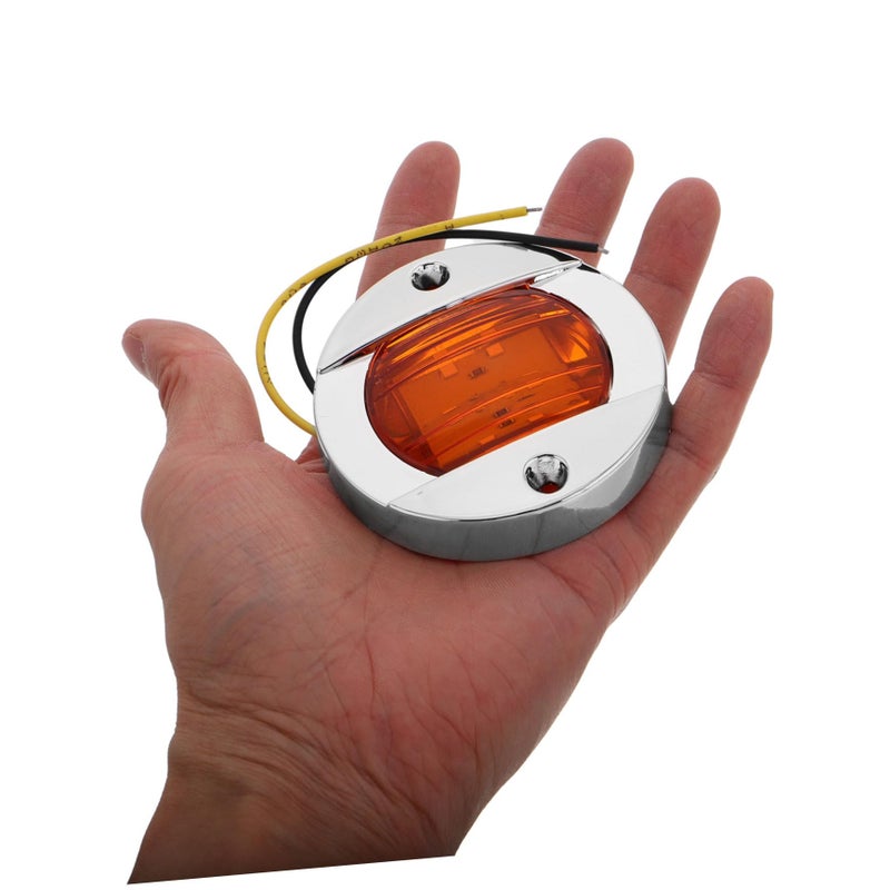 2Pcs Round LED Trailer Side Lights High Visibility Warning Lights Easy Installation - Image 5