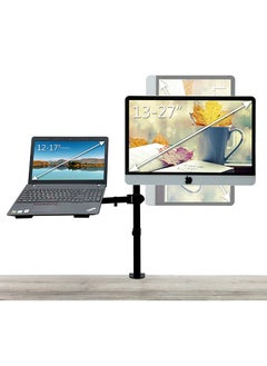 FlashHawk Laptop and Monitor Mount Stand with Tray for 1 Laptop Notebook up to 17 inch and 1 Monitor up to 32 inch  - Image 2