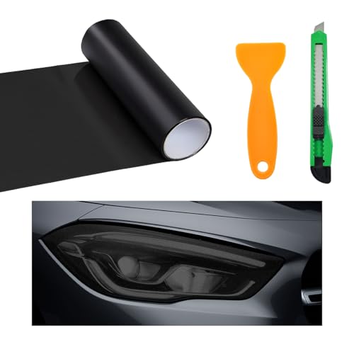 Wevdn Car Light Tint Film 468 118 ExtraWide Waterproof Headlight Taillight Tint Wrap Roll Self Adhesive Film Sticker Sheet for Car Headlight Tail Lights with SqueegeeCutter Matte Black - Image 1