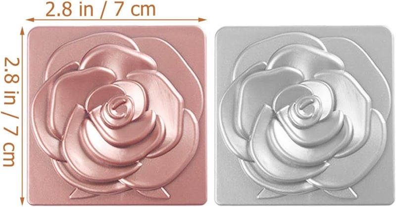 SHOWERORO 3pcs Rose Gold Light Gold Metallic Silver Foldable Pocket Mirror Compact Handheld Makeup Mirror with Magnification for Travel and Purse Use - Image 2