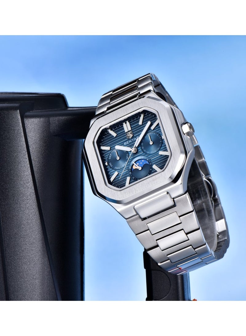 BENYAR Watches for Men Watch Luxury Stainless Steel Quartz Water Resistant Watch 5221 - Image 3