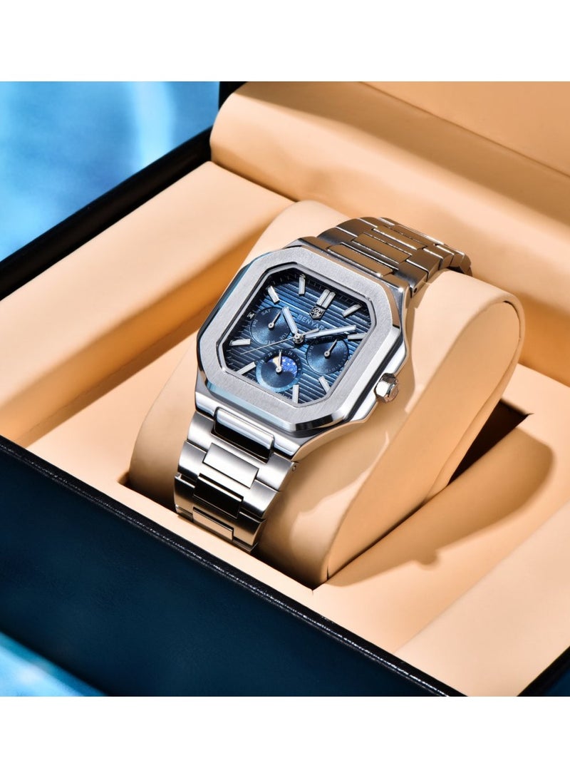BENYAR Watches for Men Watch Luxury Stainless Steel Quartz Water Resistant Watch 5221 - Image 4