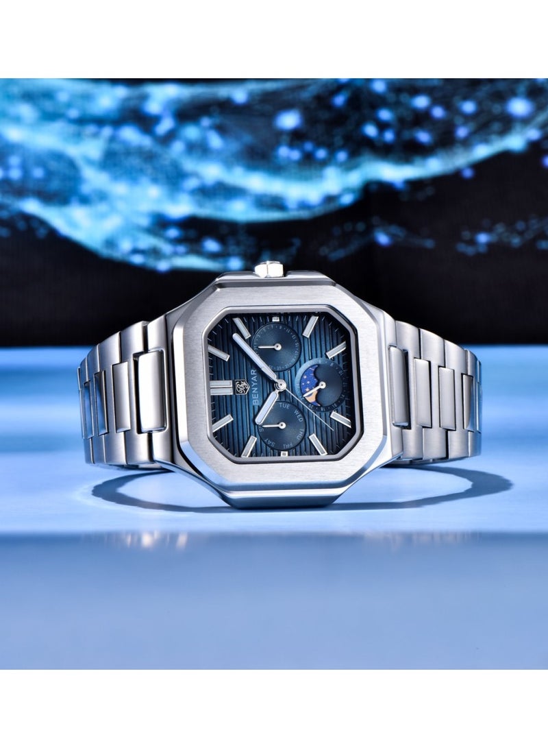 BENYAR Watches for Men Watch Luxury Stainless Steel Quartz Water Resistant Watch 5221 - Image 5