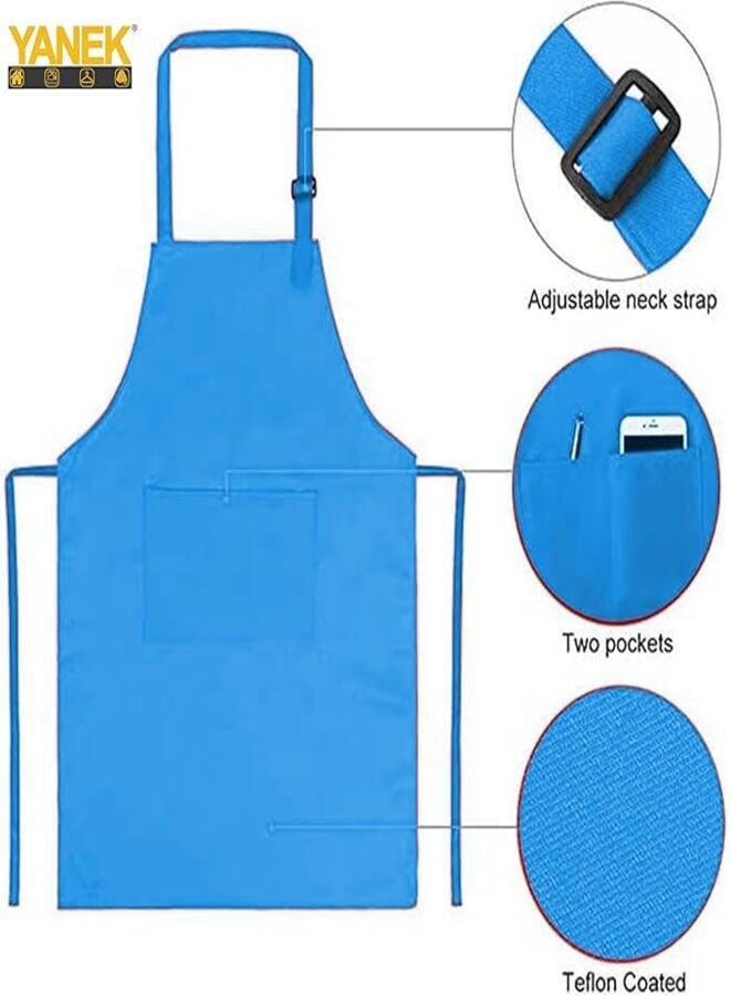 YANEK طقم مئزر وقبعة طباخ للأطفال من يانيك، مئزر مطبخ للأطفال قابل للتعديل مع 2 جيب وقبعة طباخ | زي طباخ للأطفال، مئزر للأطفال لمجموعة الرسم، الخبز، الطهي (5-12 سنة) - Image 5