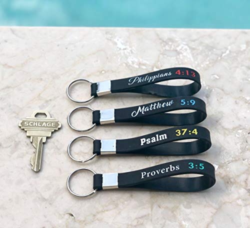 CAPTIVAMKT (12 Pack) Christian Bible Keychains with Scripture - Bulk Wholesale Silicone Key Chains - Christian Gifts for Church, First Communion, Easter, Christmas, VBS - Phillippians 4:13 - Image 3
