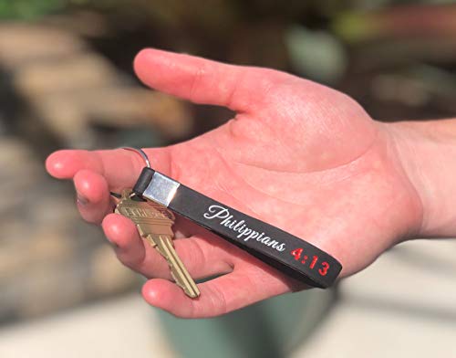 CAPTIVAMKT (12 Pack) Christian Bible Keychains with Scripture - Bulk Wholesale Silicone Key Chains - Christian Gifts for Church, First Communion, Easter, Christmas, VBS - Phillippians 4:13 - Image 2