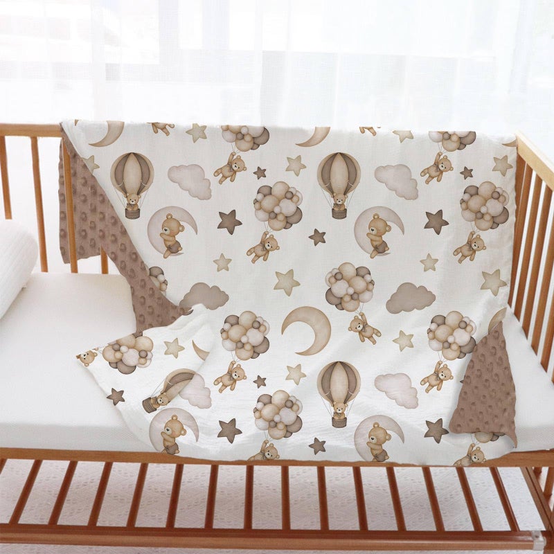 Buerhanerry Bear Baby Blanket for Unisex Boys Girls, Brown Bear Toddler Soft Minky Blanket with Double Layer Dotted Backing, Nursery Newborn Baby Crib Receiving Blanket, 30"x40" - Image 4