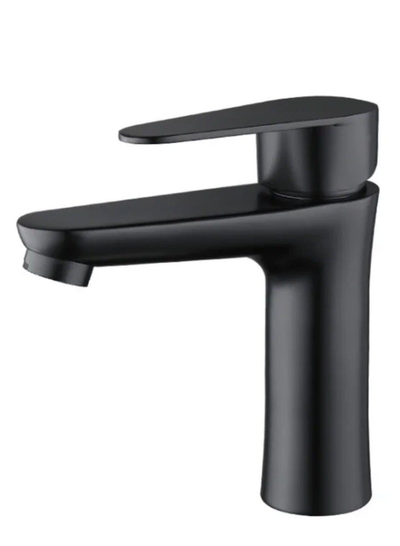 Bathroom Basin Mixer Matt Black 1 Hole Deck Mount Lavatory Vessel Washbasin Faucet 1 Handle Vanity Sink Mixer Tap, Home and Commercial - Image 1