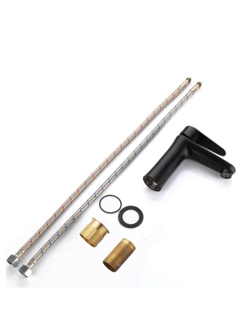 خلاط حوض الحمام مات الأسود 1 حفرة سطح جبل مرحاض سفينة مغسلة صنبور 1 مقبض الغرور بالوعة خلاط صنبور المنزل والتجاري - Image 3