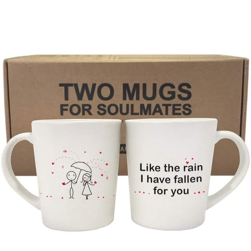 BoldLoft Grow Old with You Couples Coffee MugsCouple Gifts for Anniversary Wedding Engagement Valentines Ceramic Gifts for Boyfriend Girlfriend Bride and Groom Mug Gift Set