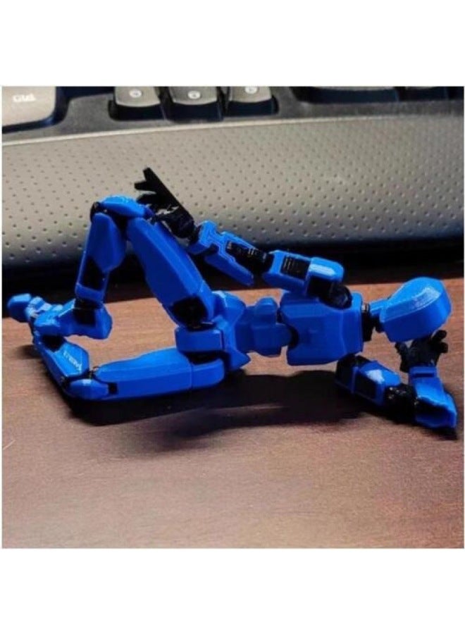 13 Multi-jointeD Movable Doll 3D PrinteD HanD Plate Lucky 13 Doll Full BoDy Activity Mechanical Decompression-Color:Blue Joint Man  60g  - Image 1