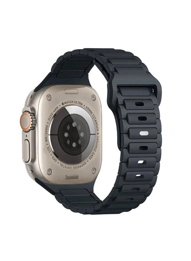 Silicone Strap for (Apple Watch Series 10 46mm) (Ultra 2/Ultra 49mm) (9 8 7 45mm) (SE 2023 / SE 2022 SE 6 5 4 44mm) (3 2 1 42mm) Dark Blue