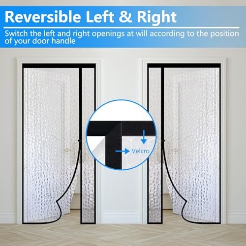 RELIANCER Magnetic Thermal Insulated Door Curtain,Waterproof EVA Door Cover,Left Right Side Opening,Fit Doors Size 36"x96",Self-Closing Insulated Doorway Curtain,Patio Auto Close Thermal Doors Screen - Image 3