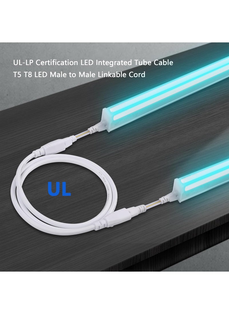 SinLoon SinLoon ULLP Certification T5 T8 Male LED Cable 33FT LED 3Pin Integrated Tube Male to Male Adapter Extension Cord for Integrated LED Fluorescent Tube Light Bulb Lamp Holder 1 Pack1M  - Image 2