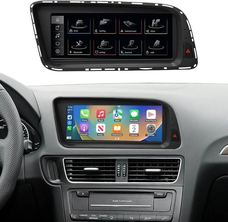NINETOM 8.9 inch Touchscreen Wireless CarPlay Android Auto Multimedia Car Radio Receiver for Audi Q5 (2009-2017) - Image 1