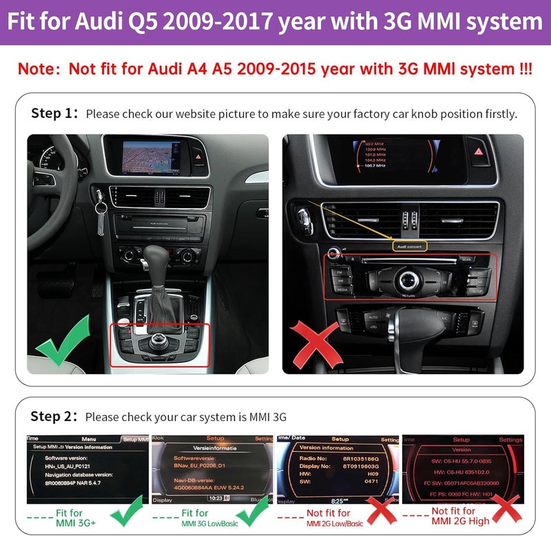 NINETOM 8.9 inch Touchscreen Wireless CarPlay Android Auto Multimedia Car Radio Receiver for Audi Q5 (2009-2017) - Image 3