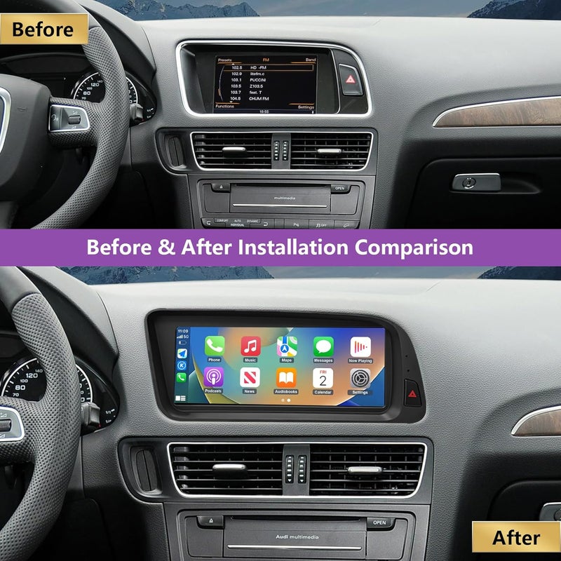 NINETOM 8.9 inch Touchscreen Wireless CarPlay Android Auto Multimedia Car Radio Receiver for Audi Q5 (2009-2017) - Image 5