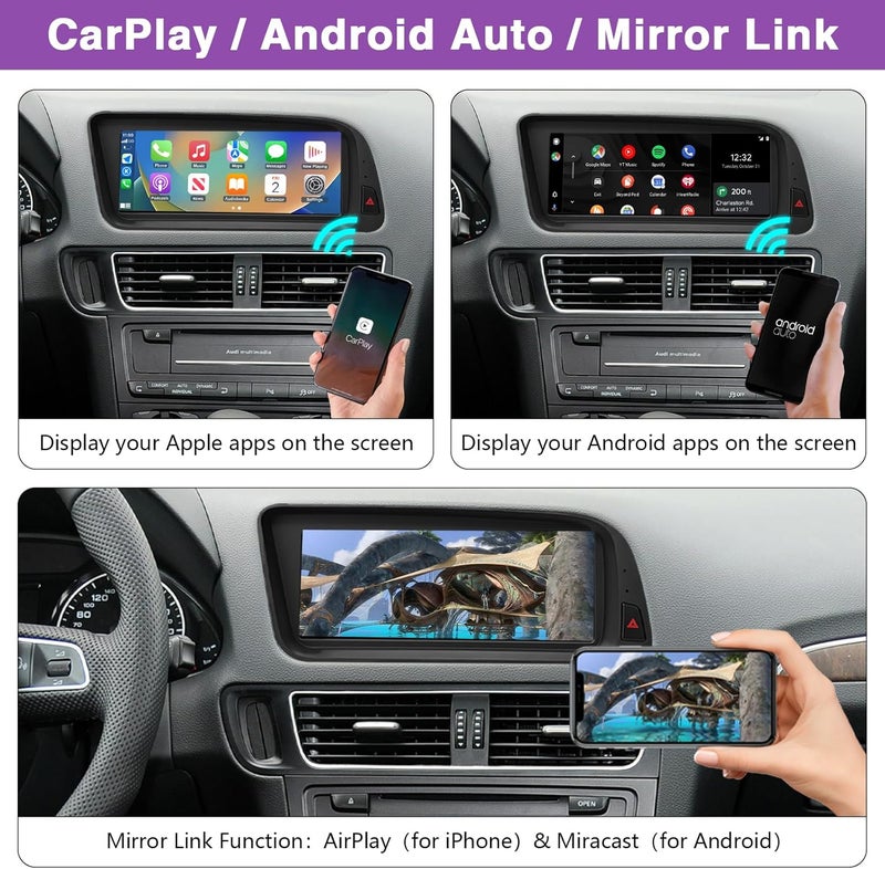 NINETOM 8.9 inch Touchscreen Wireless CarPlay Android Auto Multimedia Car Radio Receiver for Audi Q5 (2009-2017) - Image 4