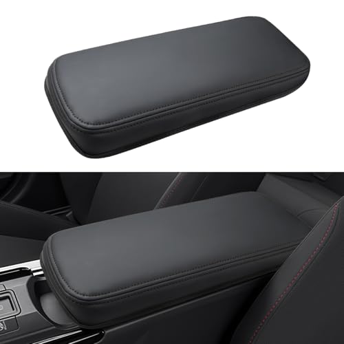 INTGET Center Console Cover for 2026 Toyota Prius Accessories 2023 2024 2025 LE XLE Limited Car Interior Leather Middle Armrest Arm Rest Lid Cushion Pad Protector 2023 Black Stitches - Image 1