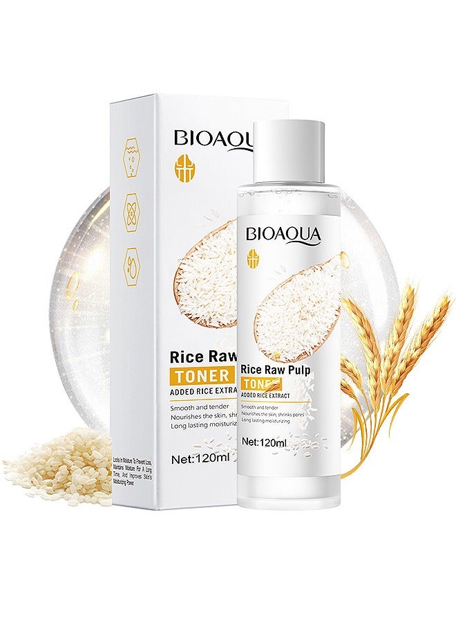 BIOAOUA Organic Rice Facial Skin Toner, Hydrating and Soothing Care Toner, Natural Fermentation Ceramide Complex, Sensitive Skin Safe (120ml) - Image 1
