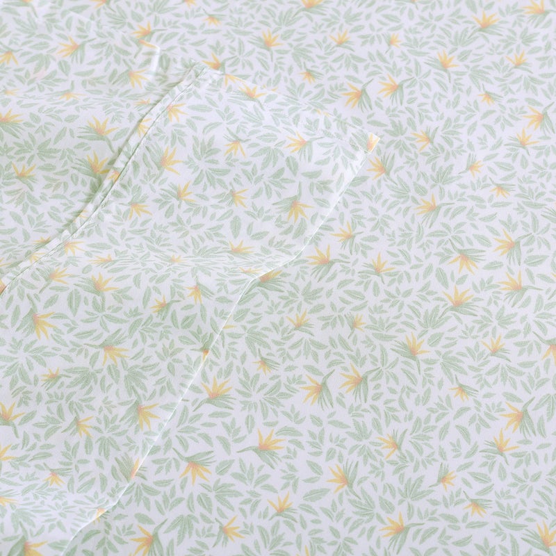 Tommy Bahama - Queen Sheets  Cotton Percale Bedding Set  Crisp & Cool  Stylish Bedding Set (Crane Flower Green  Queen) - Image 4