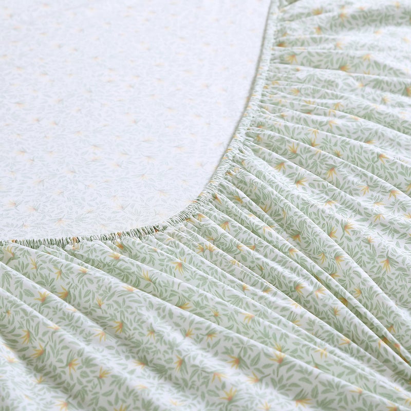 Tommy Bahama - Queen Sheets  Cotton Percale Bedding Set  Crisp & Cool  Stylish Bedding Set (Crane Flower Green  Queen) - Image 3