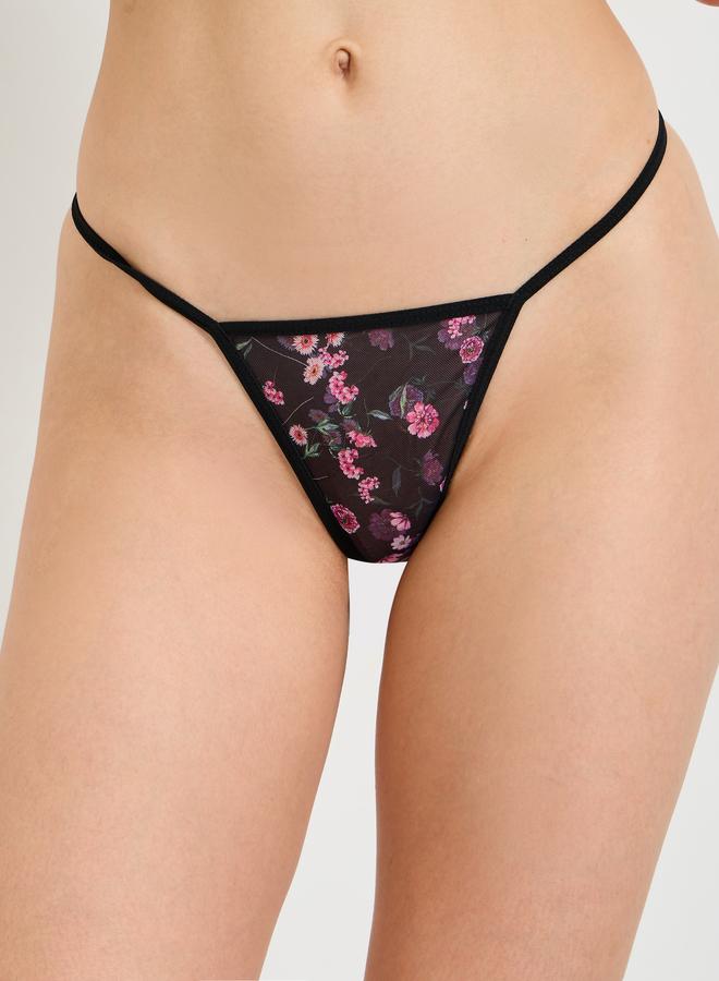 Take Two Floral Mesh Babydoll with Lace Trim and Brief - Image 4