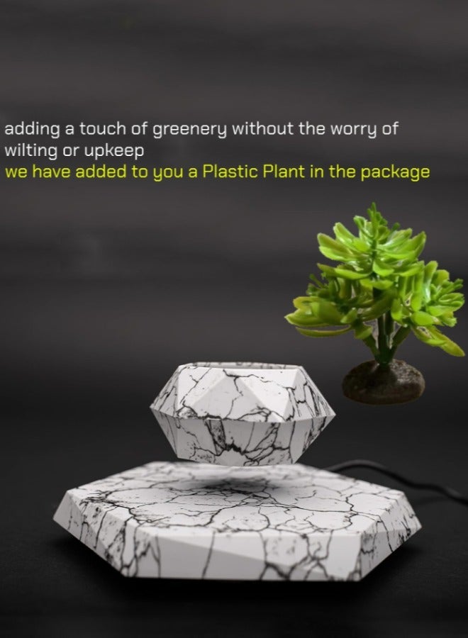 دراكسون وعاء نبات دراكسون الرفع العائم للنباتات الصغيرة. ارفع مستوى المساحة لديك باستخدام وعاء النبات العائم - هدية مذهلة لديكور المنزل والمكتب (رخام) - Image 4