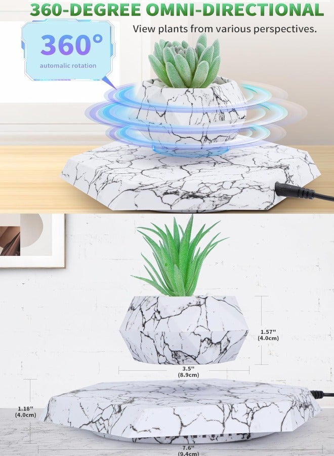 دراكسون وعاء نبات دراكسون الرفع العائم للنباتات الصغيرة. ارفع مستوى المساحة لديك باستخدام وعاء النبات العائم - هدية مذهلة لديكور المنزل والمكتب (رخام) - Image 5