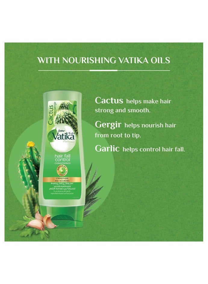 Dabur Vatika Naturals Hair Fall Control Conditioner 190 ML| Cactus & Ghergir | Strengthens & Nourishes | For Dry & Damaged Hair - Image 3