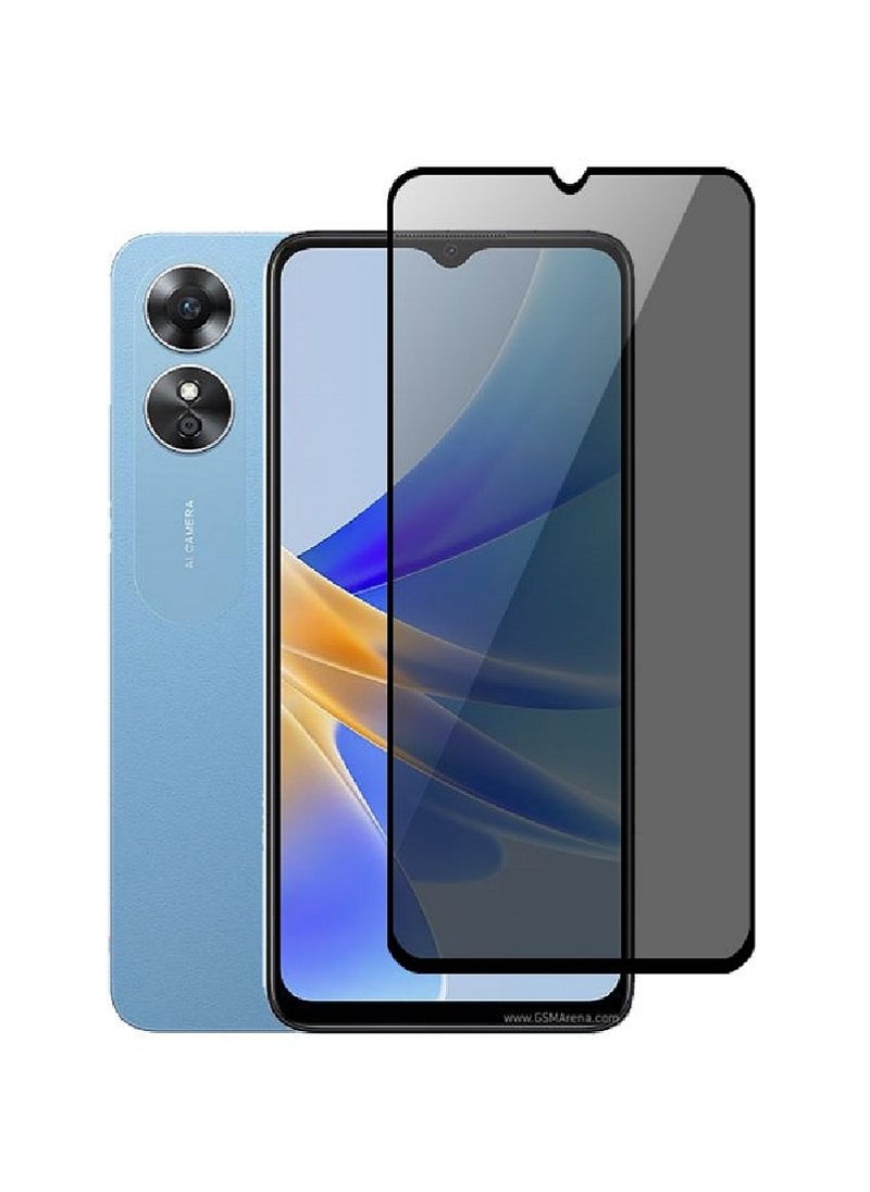Super Tempered Glass Screen Protector Anti-Spy Privacy  Designed For Oppo A17 Full Screen Coverage And Bubble Free - Image 1