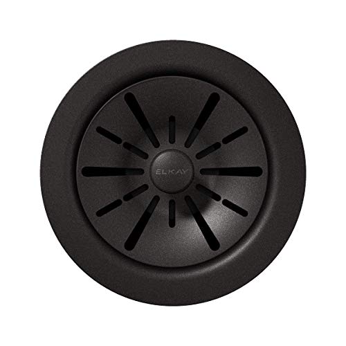Elkay LKPDQD1 Perfect Drain® 3-1/2" Polymer Disposer Flange with Removable Basket Strainer and Rubber Stopper - Black - Image 1