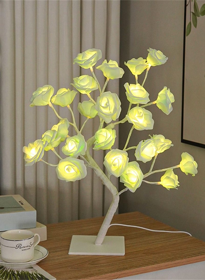 Loquat Light Removable Plastic Base USB Switch LED Simulation Rose Tree Decoration Night Light 14*6*33cm 