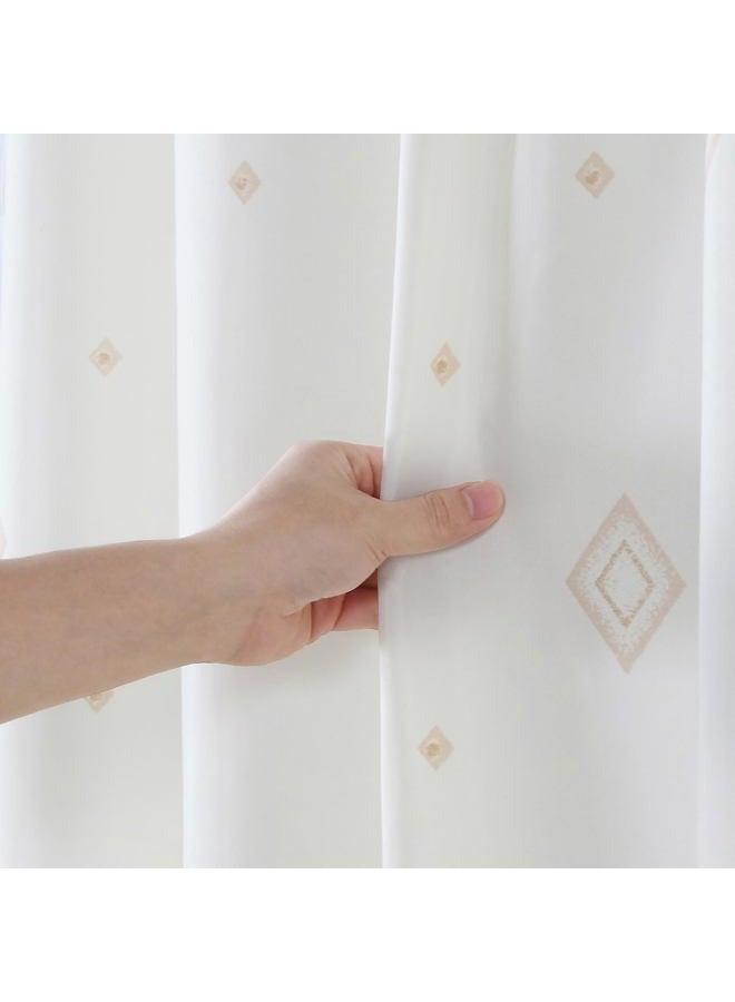 MVSUTA Corinthia Beige Polyester Fabric Cream Printed Elegant Shower Curtains,Contemporary Ivory Decorative Waterproof Bathroom Curtains,72" W x 72" L - Image 4