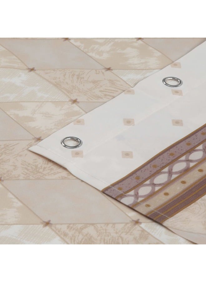 MVSUTA Corinthia Beige Polyester Fabric Cream Printed Elegant Shower Curtains,Contemporary Ivory Decorative Waterproof Bathroom Curtains,72" W x 72" L - Image 5
